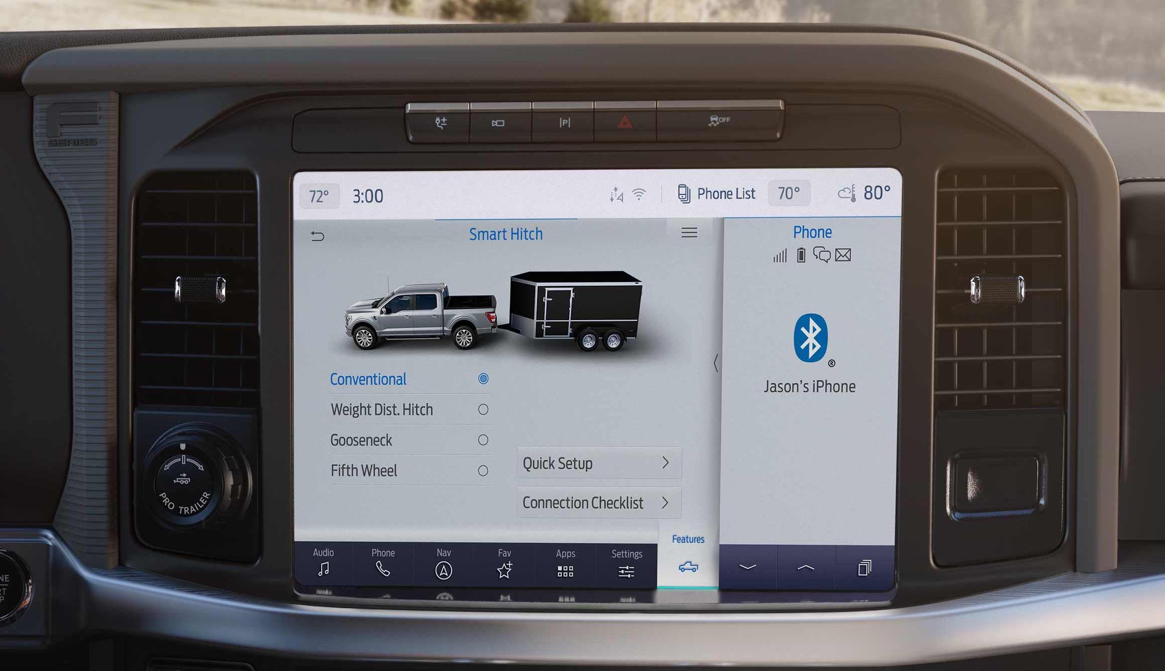 Driver's perspective looking at the Head-Up Display image projected onto the windshield